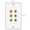 Banana Binding Post Two-Piece Coupler Inset Wall Plate for 3