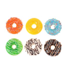 diyhub 6 Pcs Artificial Doughnut Realistic Fake Food Display Faux Dessert for Party Decorations Photography Props