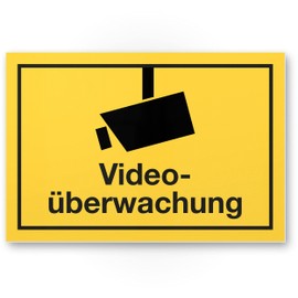 Komma Security Video Surveillance Sign 30 x 20 cm Warning Sign Indoor Outdoor Warning Video Monitored Burglary Protection Notice Prevention of Burglary - Deterrence