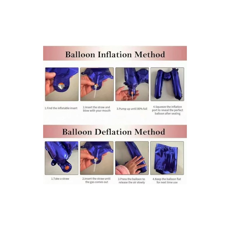 HS Palloncino con lettera M, 40 cm, blu, decorazione per