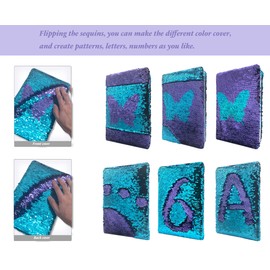 Sequin Secret Diary for Girls, 8.5x5.5 Inches 160 Lined Pages Butterfly Reversible Sequin Kids Journal for Teenage Boys & Girls Notebook Gifts for Girls Birthday Presents 6 7 8 9 10 Years Old