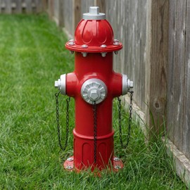 Elenon Garden Red Fire Hydrant Outdoor Statue Decorative for Dog to Peed on, 14.5" Fire Hydrant Puppy Pee Training Post, Gadrden Yard Lawn Backyard Ornament Decoration Firefighter Gift for Men