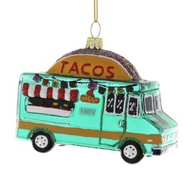 Cody Foster & Co Taco Truck Blown Glass Hanging Ornament GO-9613