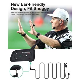 Maxquall Referee Headset Earphone Newly-Designed Earpiece Professional 1pc V6 V4 FBIM Football Arbitro Coach Judger Arbitration Earhook Soccer Headphone(1PC R Earpiece)