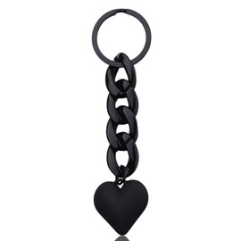 Black Heart Keychain for Purse Bag Charms for Handbags Tote Bags Acrylic Keychain for Wallet School Bag Keyring for Purse Travel Bags Key Chain Gift for Girlfriend Wife Birthday Gifts for Sister