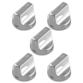 W11122880 Stove Knobs Compatible with Whirlpool WFG745H0FS1 WFG770H0FZ0 Gas Range Oven, Stainless Steel Range Surface Burner Control Cooktop Replace W10862482, Burner Control Stove Top Knobs 5 Pcs