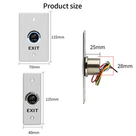 IR Infrared Sensor No Touch Exit Button Door Switch,NO&NC Stainless Steel,Release Switch for Access Control Systems Gates and Garage Openers (SI702)