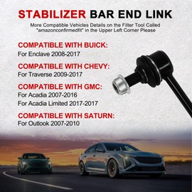 GPMMWPG GPMMWPG 2Pcs K750188 K750189 Front Sway Bar Link Kit Compatible with Chevy Equinox for GMC Terrain 2010-2017, Suspension Stabilizer Bar End Links for Pontiac Torrent 2008-2009, Saturn Vue 2008-2010