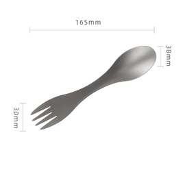 TIANDLIFE Spoon, Fork, Titanium, Lightweight, Pure Titanium, Unbreakable, Cutlery Set, Rust-free, Stylish, One-Piece, Roll-Up Design, For Outdoor Activities, Camping, Climbing, Safe, Frosted