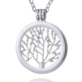 Morella Women's Necklace 70 cm Stainless Steel with Amulet and Coin 33 mm, in Jewellery Bag, Stainless Steel