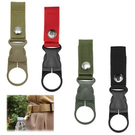 HAYGEM Pack of 10 Water Bottle Holder Clip, Hanging Bottle Holder Belt, Bottle Holder Backpack with Adjustable Snap Closure, for Outdoor Sports, Hiking and Camping