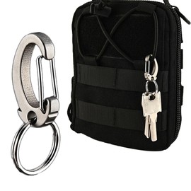 XROLAND Titanium D-Shape Non-Locking Carabiner Keychain Clip Heavy Duty Belt Key Holder Silver