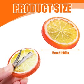 JAWUZ Pack of 2 Hair Clips Orange Hair Clips + 2 Orange Discs Elastic Hair Scrunchie Girls Women Cute Fruit Hair Accessories Hair Clips Women for Carnival Party, a