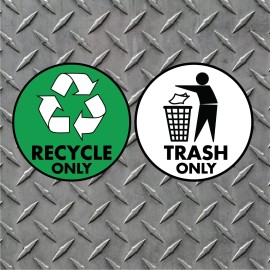 Wilson Graphics Inc. 6" x 6" Recycle and Trash Container Vinyl Decal Set Peel & Stick Indoor/Outdoor