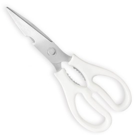 Kitchen Shears, Multi-function Heavy Duty Dishwasher Safe Poultry Shears, Food Grade Stainless Steel Sharp Utility Scissors for Food, White