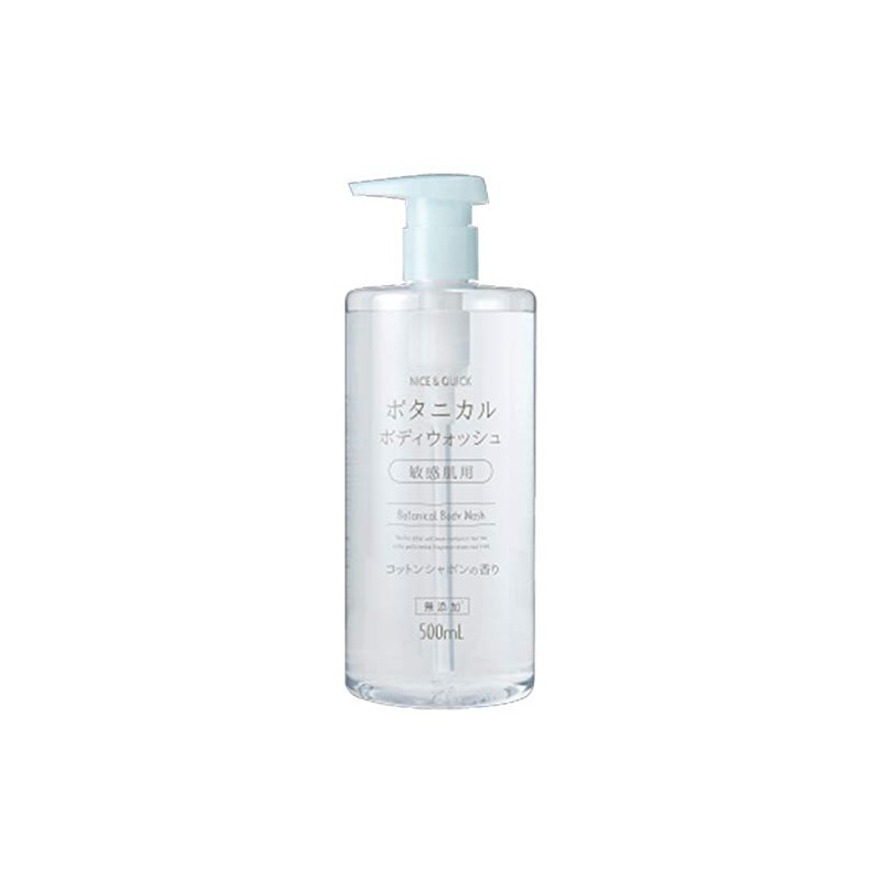 NICE&QUICK Botanical Body Wash, Cotton Shabon Scent, 16.9 fl oz