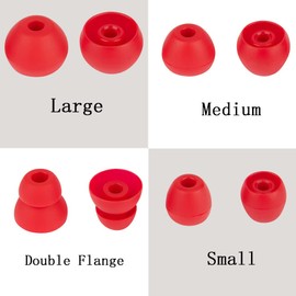 Replacement Ear Tips Silicone Ear Bud Tips Compatible with Powerbeats Pro Beats Wireless Earphone Headphones Rubber Tips Eartips Red Earbud Tips 4 Pairs