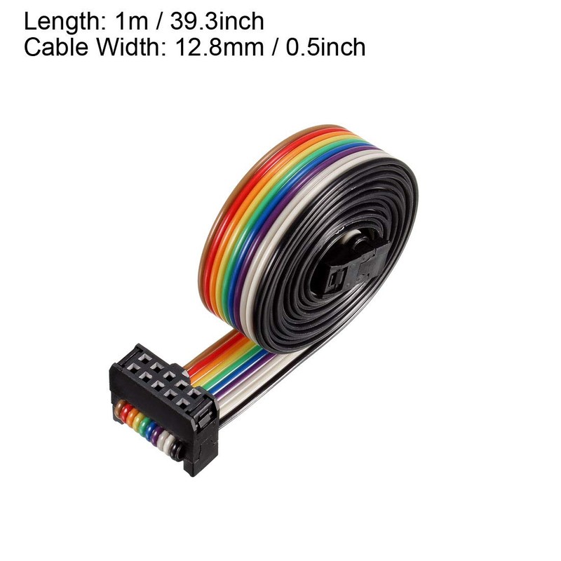 sourcing map IDC Rainbow Wire Ribbon Cable 10P A-Type FC/FC