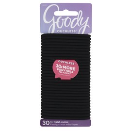 Goody Women's Ouchless Braided Elastics, Black, 30 CT, (Pack of 3)