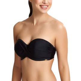 Panache Women's Anya Riva Twist Bandeau Underwire Bikini Top, Black, 34G