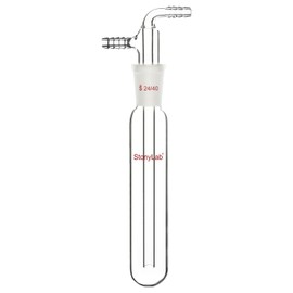 stonylab Glass Vacuum Cold Trap Bubbler with 10mm Serrated Hose, 225 mm Length Below The 24/40 Joint