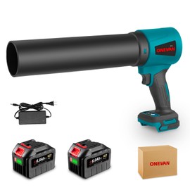 Leaf Blower, 58000RPM Electric Cordless Leaf Blower with 2 X 6.0Ah Batteries and Charger, Instantaneous Thrust 2KG/S, 3 Speed Mode, 21V Leaf Blower Cordless for Patio Cleaning, Lawn Care