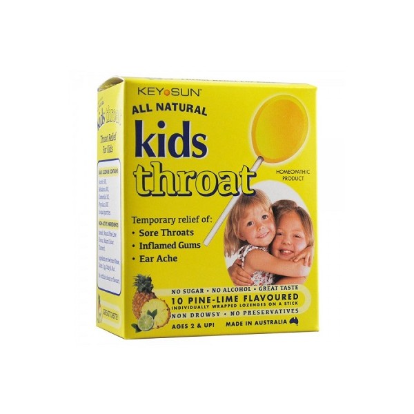 Key Sun Kids Throat Lollipops 10 - Pineapple/Lime