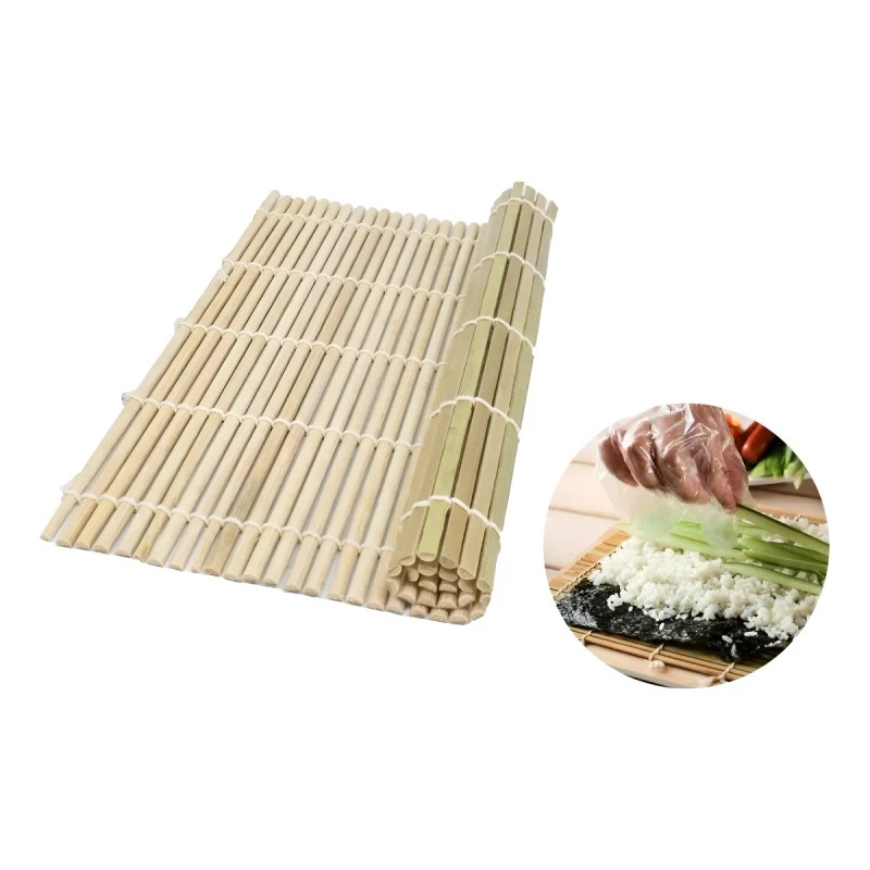 Tapete Para Sushi Bambu Natural Cocina 24 X 24 Cm