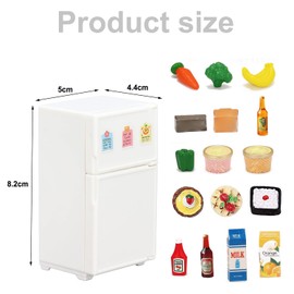 JINJUMEI 16 Pieces Miniature Dollhouse Accessories Kitchen 1:12 Dollhouse Fridge Food Dollhouse Fridge Toy Small Simulation Freezer Model Micro Food (Random)