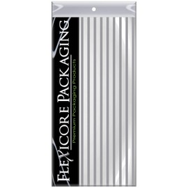 Flexicore Packaging Metallic Silver Pin Stripe Print Gift Wrap Tissue Paper Size: 15 Inch X 20 Inch | Count: 100 Sheets | Color: Silver Pin Stripe