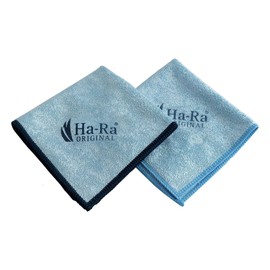 Ha-Ra Star Cloth Mini Blue Set of 2 I Microfibre Cloth for Surface Cleaning I Cleaning Cloths with Hem in 25 x 25 cm I High Performance Microfibre I High Cleaning Power & Streak-Free
