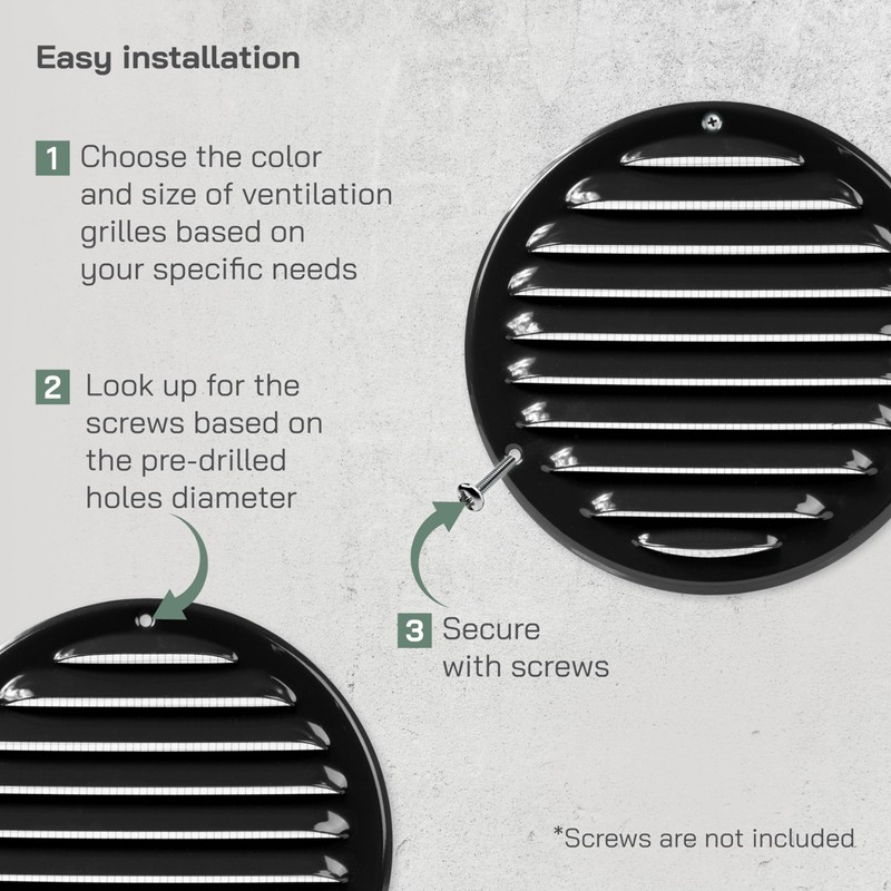 Vent Systems 5" Inch Scratch Resistant Black Soffit Vent Cover