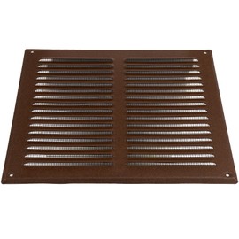 HVAC OV 10" x 10" Inch Brown Stainless Steel Square Vent Cover - HVAC Louvered Air Return Grille - Built-in Protection Screen - Fresh Air Exchange in Your Household