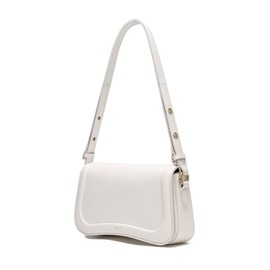 JOLLQUE Crescent Shoulder Bag for Women,Small Leather Strap Dumpling Handbag Purse,Unique Trendy Designer Hobo Crossbody Bags(Beige)