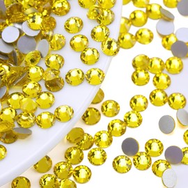 YHMQ DU 576 Pieces Rhinestones, Nail Crystals + Rhinestones for Nails, Crystal Cittrine + SS30 (6.4 + 6.5 mm)