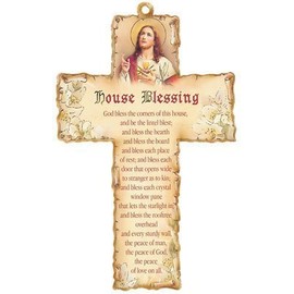 Laser Engraved Wood Wooden 6 Crucifix Cross Plaque HOUSE BLESSING Home by rosarybeads4u