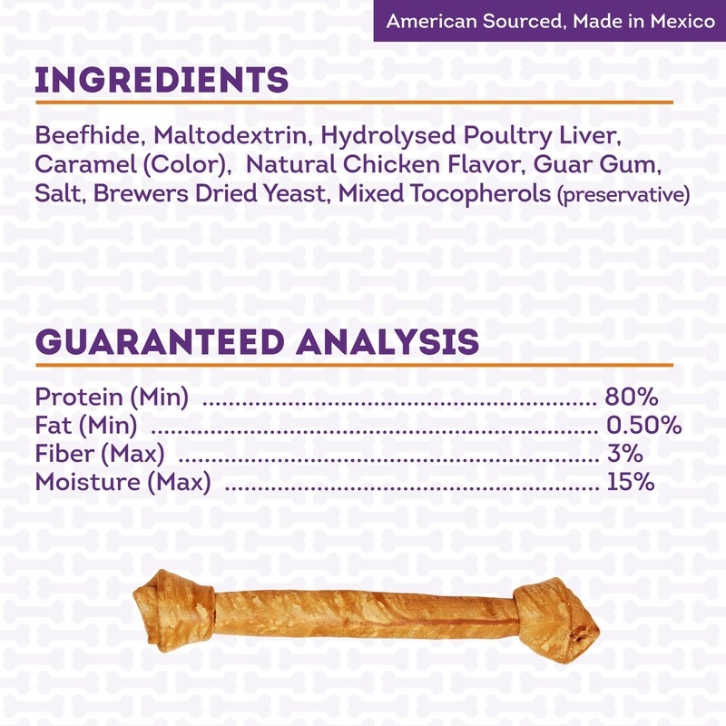 Treatly American Beefhide Bones 21-22" Dog Chew Treats - Chicken