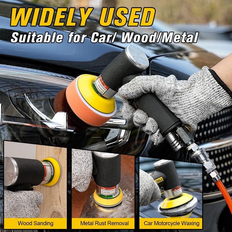 Mini Orbital Air Sander 2inch 3inch Disc Pad Power Dual