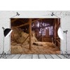 BELECO 5x3ft Fabric Farm Backdrop Interior of Old Barn with