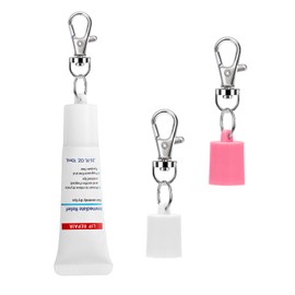 Keychain Cap Compatible with Aquaphor 0.35 oz Lip Balm, Portable Holder Keychain Cap Compatible with Aquaphor Lip Repair Tubes (White+Pink)
