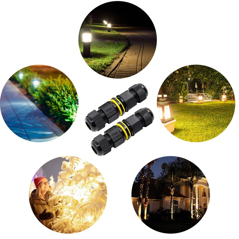 IP68 Waterproof 2 Way Cable Connector–4–10 mm Wire Diameter –Outdoor Electrical