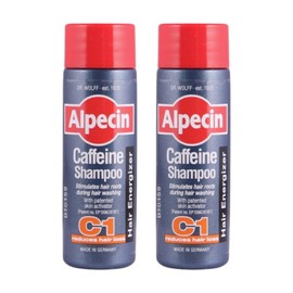 Caffeine Shampoo C1 for Men, Pack of 2 x 15ml Travel Size Mini Bottles, Hair Energizer Shampoo for Daily Hair and Scalp Cleansing, Holiday, Gym and Overnight Bags
