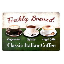 DiiliHiiri Poster Decorative Sign Coffee 30 x 20 cm - Decorative Art Coffee | Vintage | Gift for Barista | Cappuccino Espresso Latte | Coffee Poster | Sign for Cafés (2635-217)