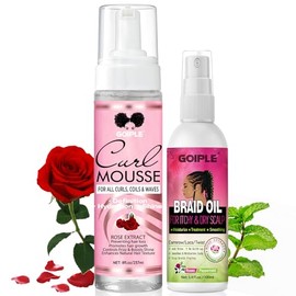 Curl Styling Mousse for Women Definition Curl Control Mousse Enhancing Styling Hair Foam for All Curls- Rose Water for Hair Loc Spray Moisturizing Refreshing for Hair Hydrating Dreadlock Moisturizer
