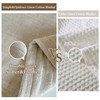 Simple&Opulence Linen Cotton Throw Blanket with Tassels, Double-Layer Knit Flax