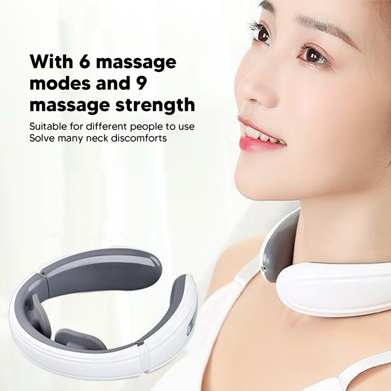 Pulse Neck Massager 6 Modes 9 Strength Vibration Neck Muscle