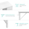 Lufeiya White Computer Desk with Fabric Drawers, 47 Inch Reversible