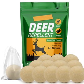 PRBSOQ Deer Repellent for Plants, Rabbit Repellent Outdoor, Deer and Rabbit Deterrent for Plants, Garden, Trees 12-Pack