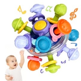 SAFONUS Sonajero Masticar Juguetes para Bebe, Goma Dental Montessori Juguetes,Sensoriales para Mordedores de Bebés, Adecuados para la Dentición, Audit