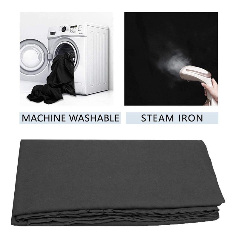 BOLLUMA 3x3m Black Screen Background Photography Backdrop, 100% Cotton Muslin